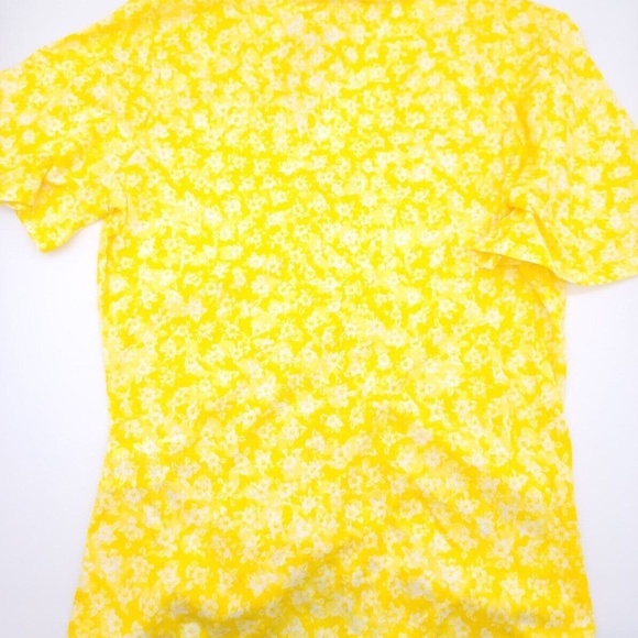 Michael Kors Yellow Basics Ruched Adjustable Top Size S - Picture 3 of 4